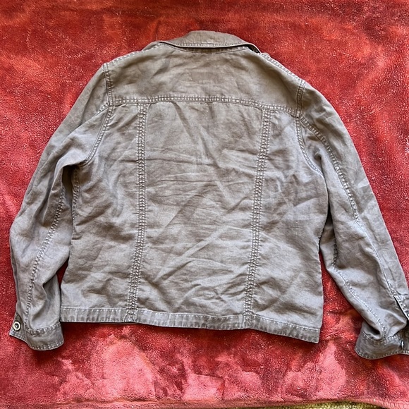 Eddie Bauer brown  linen jacket. Petite XL - Picture 3 of 4